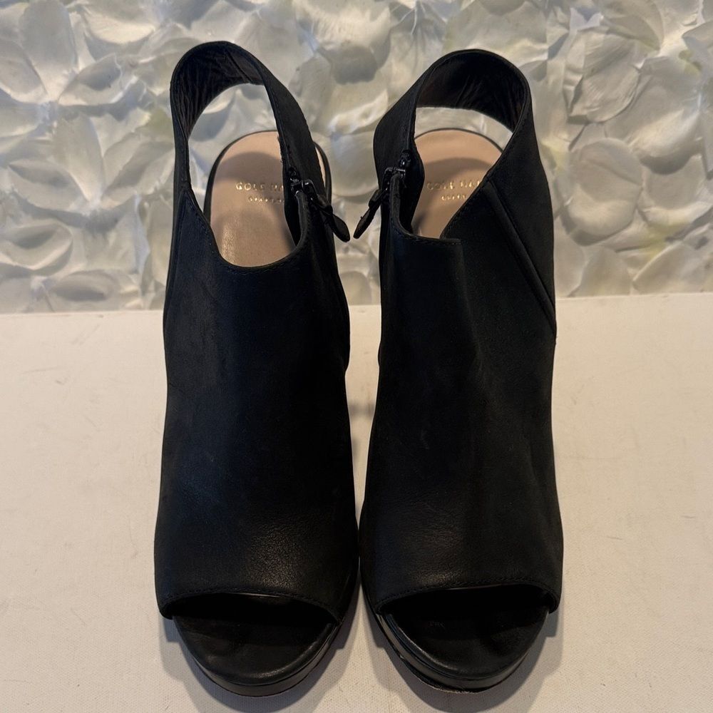 Cole Haan Black Open-Toe Heels